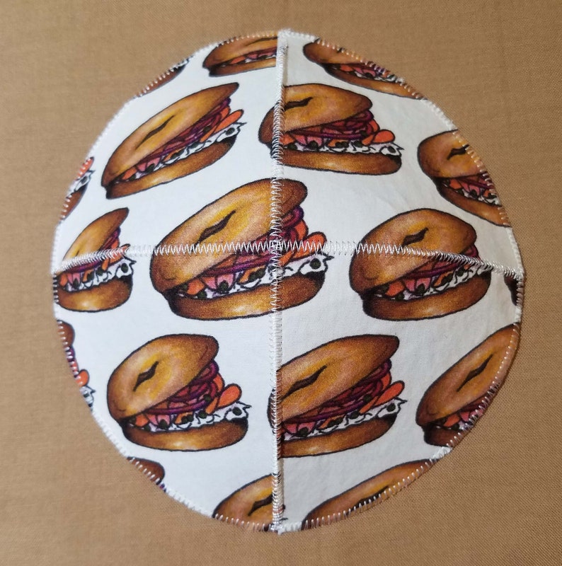 Bagel and Lox Kippah Yarmulke Saucer Style Food image 0