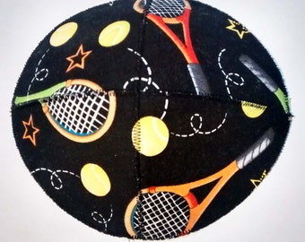 Tennis Saucer Kippah Yarmulke Racquets and Balls
