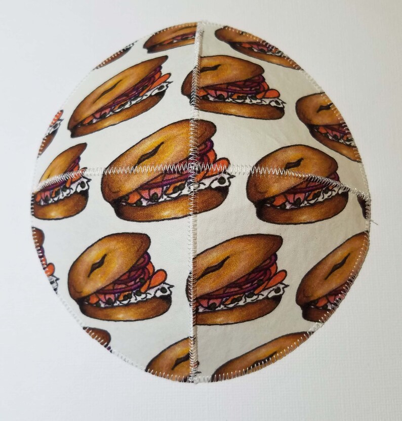 Bagel and Lox Kippah Yarmulke Saucer Style Food image 1