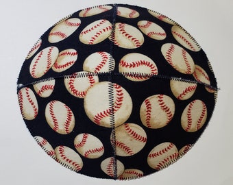 Baseball Saucer Kippah Yarmulke Navy