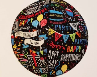 Happy Birthday Saucer Kippah Yarmulke Gift Celebration Party