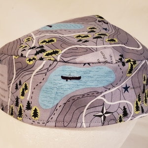 Wandern Radfahren Bergkarten Kippah Yarmulke Reversible Waschbar Baumwolle Relief Map Wanderkarte