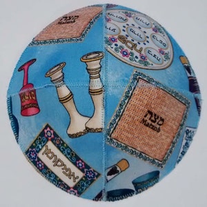 Pesach Kippah Yarmulke Saucer Style Matzah Seder Plate Afikomen Passover