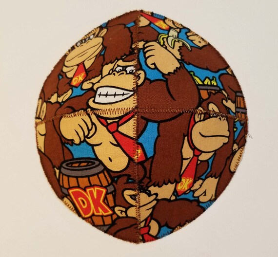 Hand-painted Kippah Yarmulke with Donkey Kong