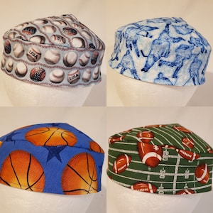 Sports Kippah Yarmulke Original Style Reversible Washable Baseball, Hockey, Basketball or Football