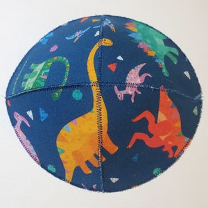 Colorful Dinosaurs Saucer Kippah Yarmulke