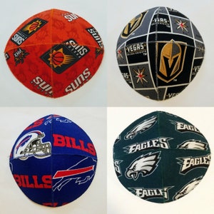 Sports Teams Kippah Yarmulke Saucer Style Football, Baseball, Basketball and Hockey Fan imagem 4