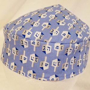 Dreidel Hanukkah Kippot Yarmulkes Original Style Washable Reversible