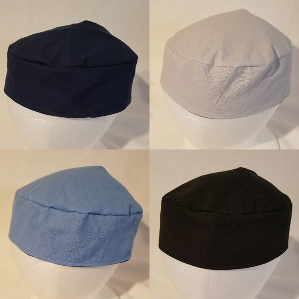Solid Colors Kippah Yarmulke Original Buchari Style Reversible Waschbar Schwarz, Blau, Weiß, Navy, Grau