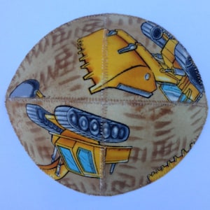 Bulldozer Saucer Style Kippah Yarmulke Construction Vehicles Trucks
