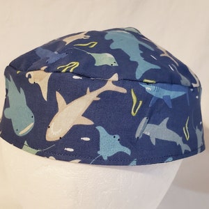 Sharks and Rays Original Style Kippah Yarmulke Reversible Machine Washable 100% Cotton