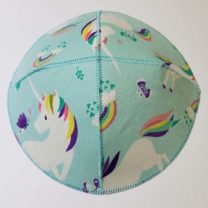 Unicorns and Rainbows Saucer Style Kippah Yarmulke