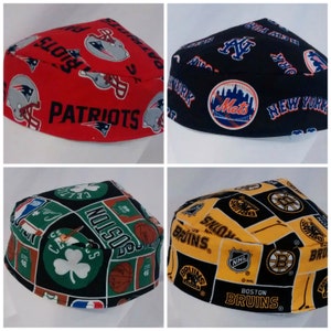 Sports Teams Kippah Yarmulke Original Style Cotton Reversible Football, Baseball, Basketball and Hockey Fan