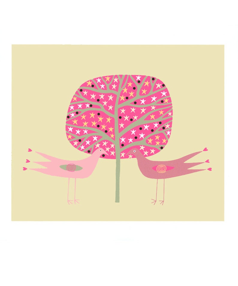 Bird Illustration 10 X 8 Art Print Bird and Tree Print - Etsy
