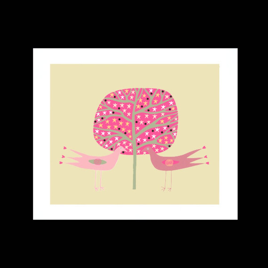 Bird Illustration 10 X 8 Art Print Bird and Tree Print - Etsy