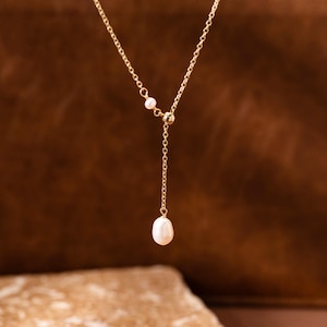 Natural Pearl Necklace,Double Pearl Necklace,Dainty Pearl Drop Necklace,Wedding Jewellery,Bridesmaid Gifts,Mother’s Day Gifts,Gifts For Her