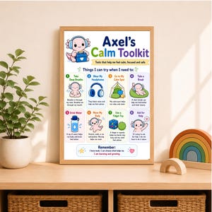 Axel's Calm Toolkit Poster, Coping Skills Chart, Self Regulation Print