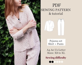 Pajama Set Pattern (XS-XL) – Women's Loungewear PDF