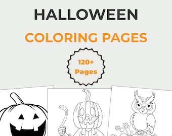 Halloween Coloring Pages, Halloween Coloring Book, 122 Halloween Coloring Sheets, Halloween Coloring Pages for Kids, Halloween Activities