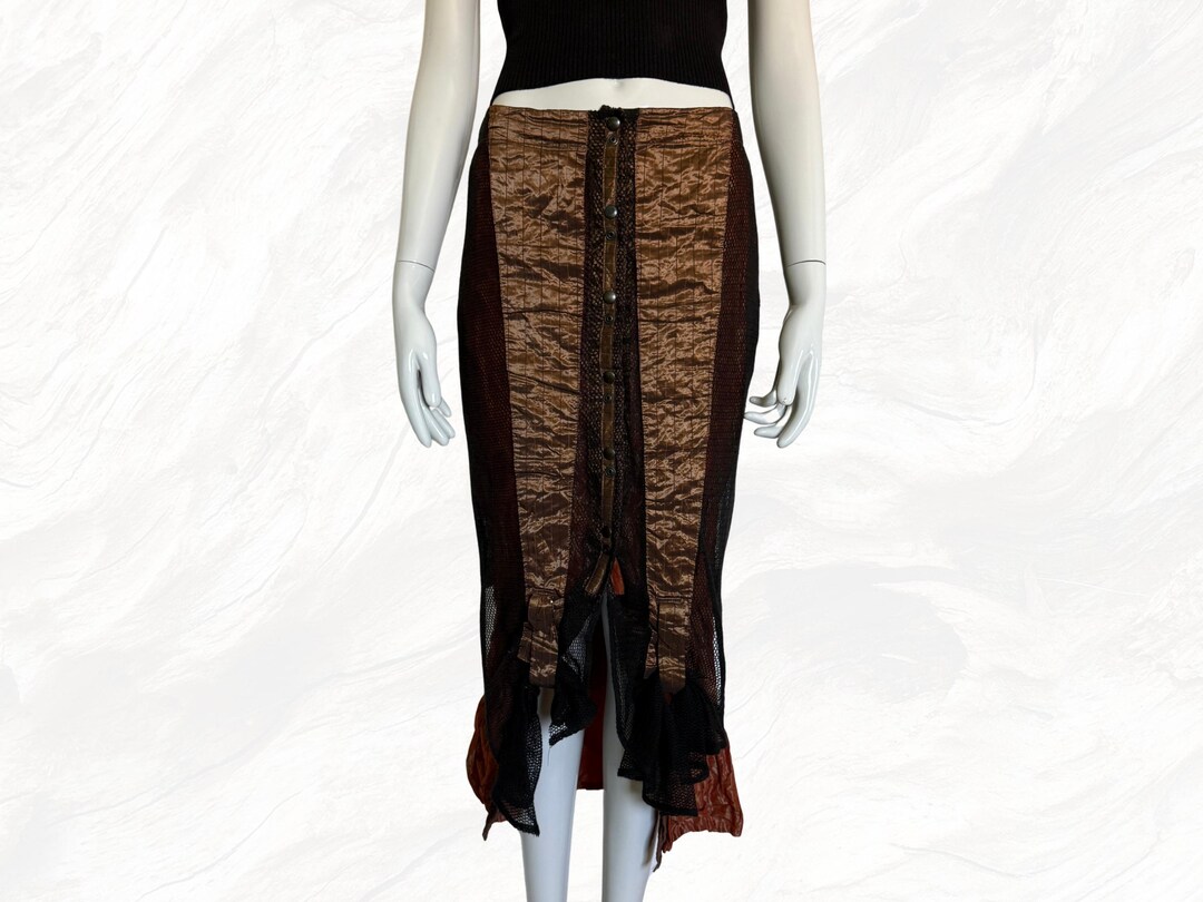 Jupe Vassalli Italy En Laine Motif Asymétrique - Taille L - Neuf Sans étiquettes