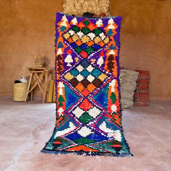 ボシャルウィット ボヘミアン ダイヤモンドパターンラグ モロッコラグ