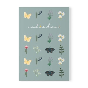 Llyfr Nodiadau Natur | Nature Design Softcover A5 Welsh notitieboek (Duck Egg Blue)