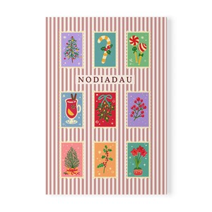 Llyfr Nodiadau Cymraeg Nadolig Clyd / Vintage ChristmasDesign Cuaderno galés de tapa blanda A5