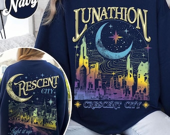 Sudadera Lunathion Crescent City, cuello redondo Bryce Tattoo Fantasy, camiseta de merchandising de SJM House of Earth and Blood 221125HC13