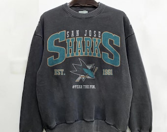 Vintage 90s San Jose Sharks Ice Hockey Comfort Colors Pepper Sweatshirt, Retro San Jose Hockey Crewneck, San Jose Ice Hockey 191225DN32