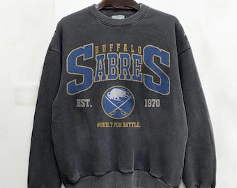Vintage 90s Buffalo Sabres Ice Hockey Comfort Color Pepper Sweatshirt, Retro Buffalo Hockey Crewneck, Buffalo Ice Hockey Tshirt 191225DN8