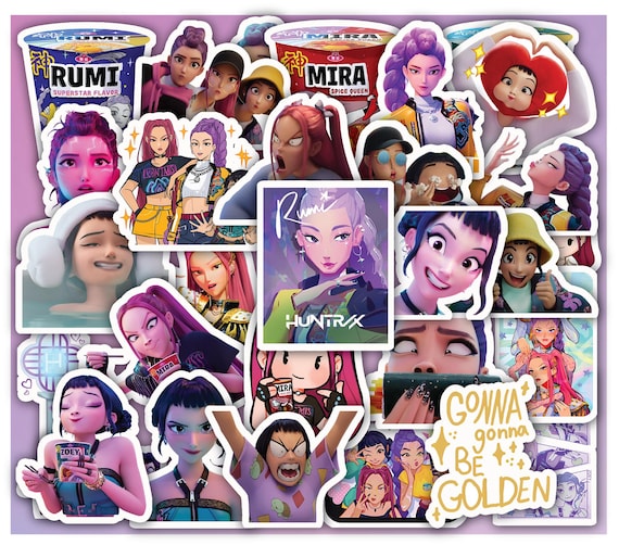 Huntrix Anime Sticker Set 103 Stück | Aufkleber Für Laptop, Skateboard & Wasserflaschen