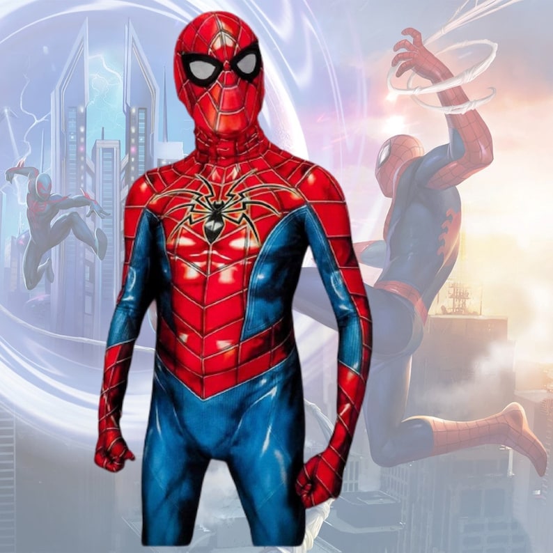 Spider-Hero Mark IV Cosplay Costume Boys Men Bodysuit Zentai Full Body ...