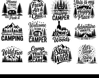 Camping Svg Bundle, Camp Life Svg, Boho Camping, Camping Sublimation, Camping Quote Svg, Cricut, Instant Download