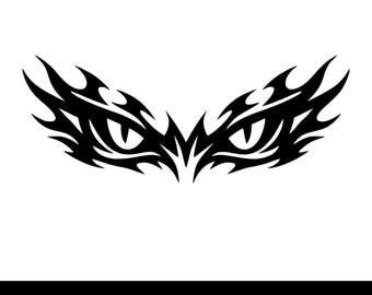 Tribal Eyes Svg, Animal Eyes Svg, Forest Animal, Tattoo Style Svg, Cricut & Silhouette