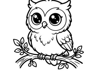 Owl Svg, Woodland Owl Svg, Cute Owl, Circuit Cut File, Digital Download