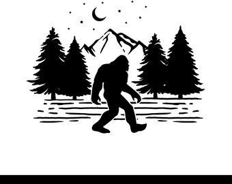 Bigfoot Svg Png, Bigfoot Forest Svg, Walking Bigfoot Svg, Bigfoot Silhouette, Instant Download