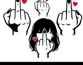 Girl Middle Finger SVG PNG, Girl Power Svg, Hand Sign Svg, Girl Power Feminist, Nail Polish Svg, Flipping Off The Bird