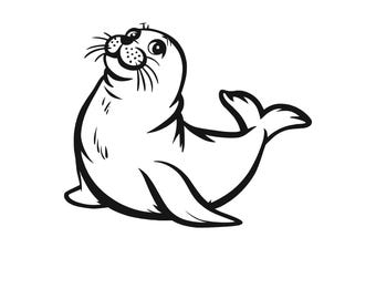 Cute Seal SVG PNG Cut File, Cricut & Laser Cut Files, Digital Download