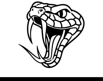 Tribal Snake Cobra Head SVG,  Reptile Cut File, Cobra Silhouette, Digital Download