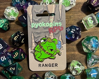 Ranger RPG frog enamel pin