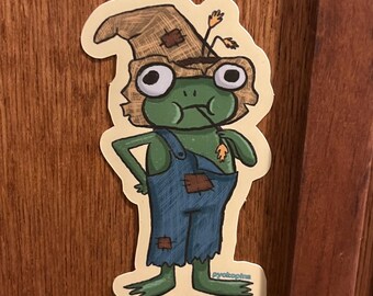 Farmer Frog vinyl sticker