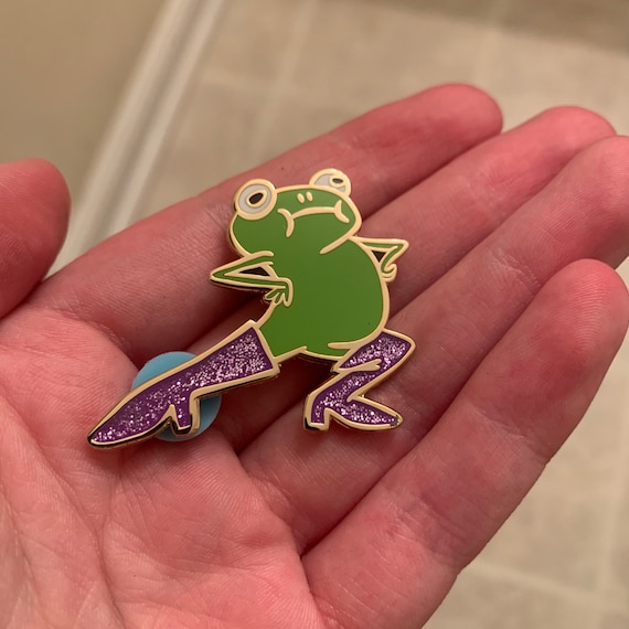 THE ORIGINAL Fabulous Frog With Glitter Boots Enamel Pin - Etsy