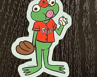Baseball Frog vinyl sticker