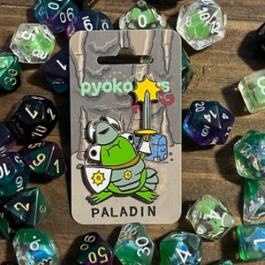 Paladin RPG frog enamel pin
