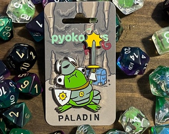 Paladin RPG frog enamel pin