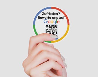 Adesivi per recensioni Google, 4 pezzi, 10 cm di diametro, con codice QR