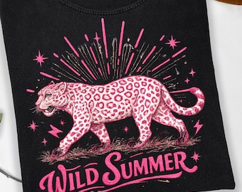 Wild Summer Leopard png, Retro Cheetah Design (Digital Download)
