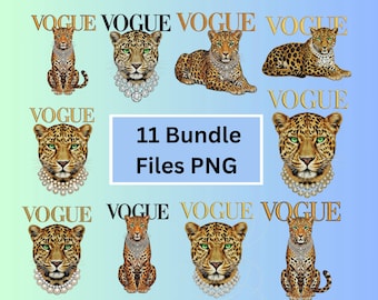 Paquete PNG de leopardo glamuroso, imágenes prediseñadas de moda (descarga digital)