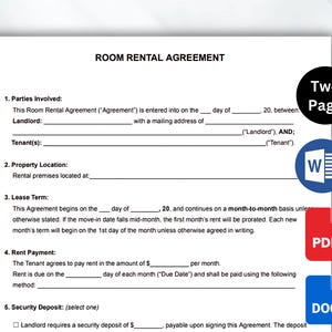 Printable Room Rental Agreement Template. Editable Room Tenancy Agreement. Rent Room. Roommate Room Rental Agreement. Room Rental Contract