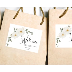 Welcome bag stickers - personalized favors - welcome bags - set of 4